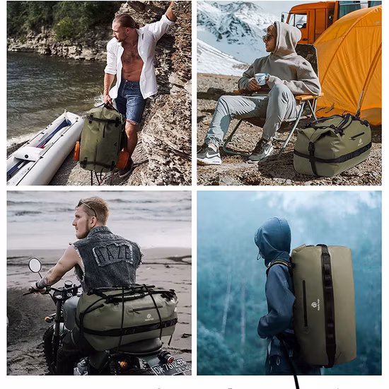 Bolsa de lona seca resistente al agua para deportes de kayak y canotaje de alta resistencia